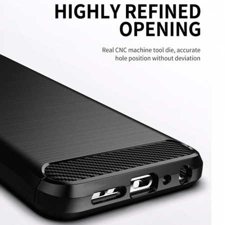 Husa Carbon Silicone pentru Samsung Galaxy S21 FE, Negru [5]