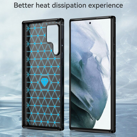 Husa Carbon Silicone pentru Samsung Galaxy S22 Ultra, Negru [5]