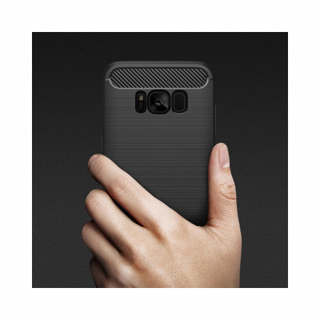 Husa Carbon Silicone pentru Samsung Galaxy S8, Negru [7]