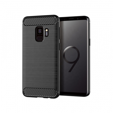 Husa Carbon Silicone pentru Samsung Galaxy S9, Negru [4]