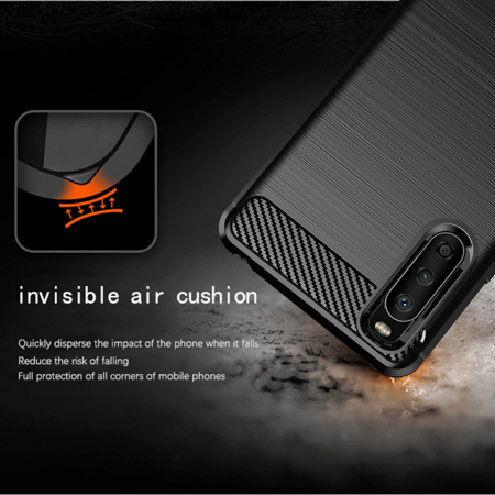 Husa Carbon Silicone pentru Sony Xperia 10 III, Negru [2]