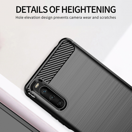 Husa Carbon Silicone pentru Sony Xperia 10 III, Negru [5]
