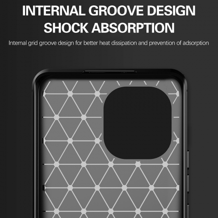 Husa Carbon Silicone pentru Xiaomi Mi 11, Negru [2]