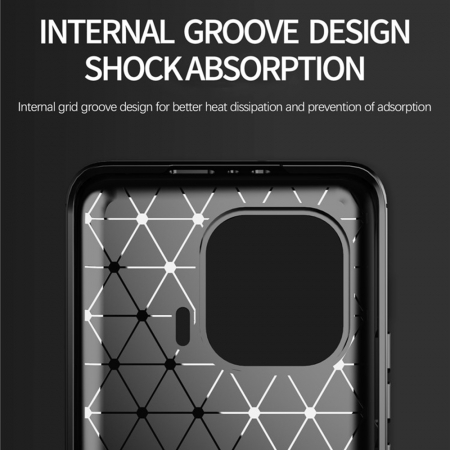 Husa Carbon Silicone pentru Xiaomi Mi 11 Pro, Negru [4]