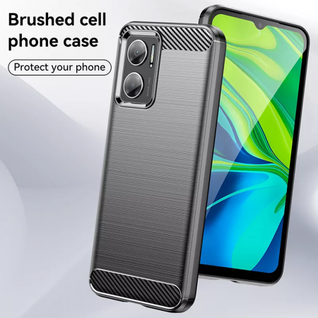 Husa Carbon Silicone pentru Xiaomi Redmi 10, Negru [3]