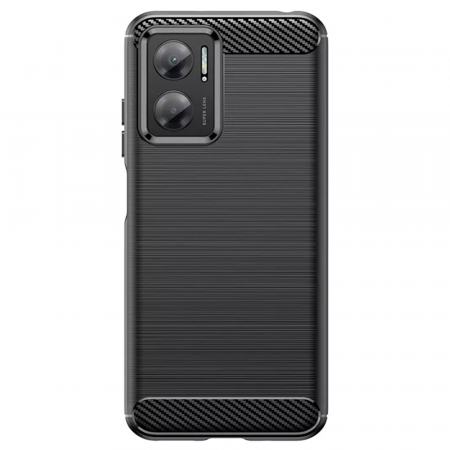 Xiaomi Redmi 10 - Husa Carbon Silicone pentru Xiaomi Redmi 10, Negru