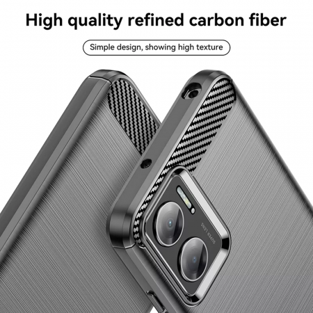 Husa Carbon Silicone pentru Xiaomi Redmi 10, Negru [5]