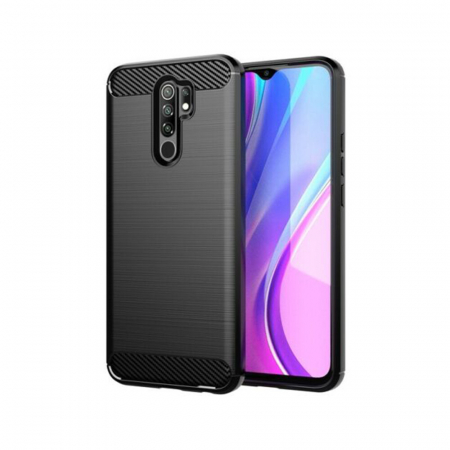 Xiaomi Redmi 9 - Husa Carbon Silicone pentru Xiaomi Redmi 9, Negru