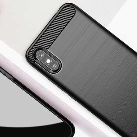 Husa Carbon Silicone pentru Xiaomi Redmi 9A, Negru [4]