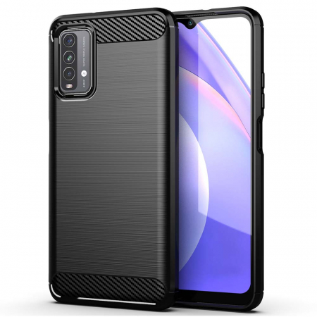 Xiaomi Redmi 9T - Husa Carbon Silicone pentru Xiaomi Redmi 9T, Negru