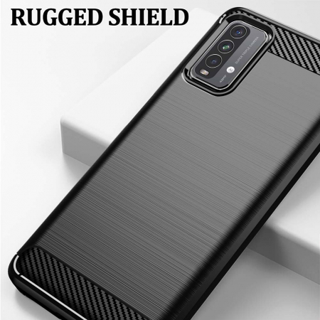 Husa Carbon Silicone pentru Xiaomi Redmi 9T, Negru [4]