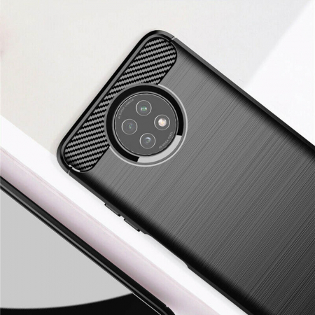 Husa Carbon Silicone pentru Xiaomi Redmi Note 9T, Negru [4]