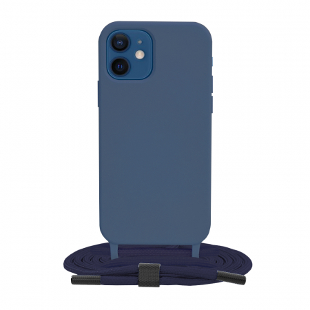 iPhone - Husa cu snur iPhone 12, Crossbody Lanyard, Blue
