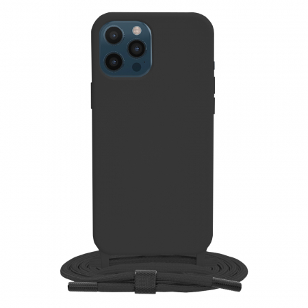 iPhone 12 Pro Max - Husa cu snur iPhone 12 Pro Max, Crossbody Lanyard, Negru
