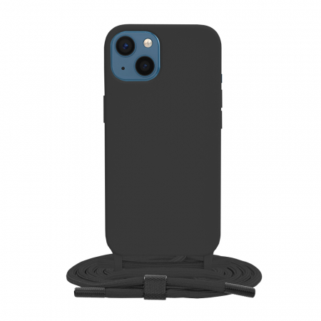 iPhone 13 - Husa cu snur iPhone 13, Crossbody Lanyard, Negru
