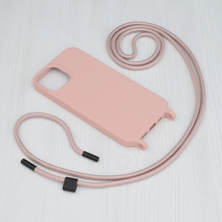 Husa cu snur iPhone 14, Crossbody Lanyard, Pink [1]
