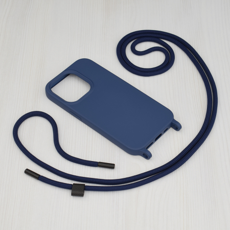 Husa cu snur iPhone 14 Pro, Crossbody Lanyard, Blue [1]