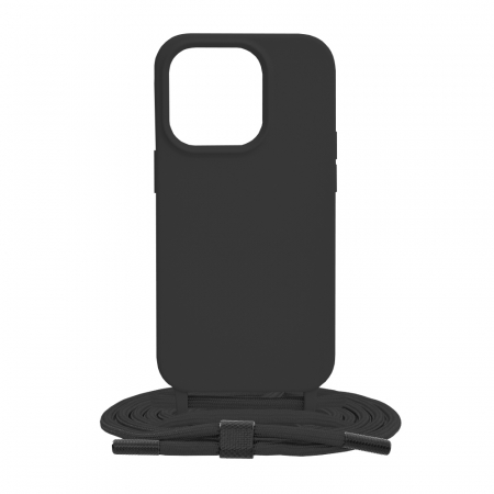 Husa cu snur iPhone 14 Pro, Crossbody Lanyard, Negru [7]