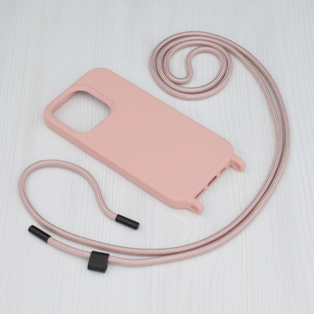 Husa cu snur iPhone 14 Pro, Crossbody Lanyard, Pink [1]