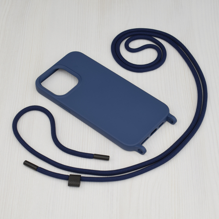 Husa cu snur iPhone 14 Pro Max, Crossbody Lanyard, Blue [1]