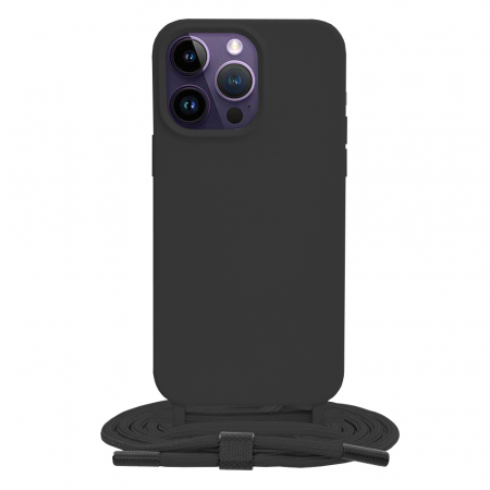 iPhone 14 Pro Max - Husa cu snur iPhone 14 Pro Max, Crossbody Lanyard, Negru