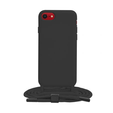 iPhone SE 2 (2020) - Husa cu snur iPhone SE 2 (2020) / SE 3 (2022), Crossbody Lanyard, Negru