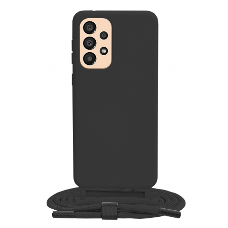 Galaxy A33 5G - Husa cu snur Samsung Galaxy A33 5G, Crossbody Lanyard, Negru
