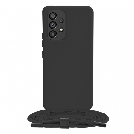 Galaxy A53 5G - Husa cu snur Samsung Galaxy A53 5G, Crossbody Lanyard, Negru