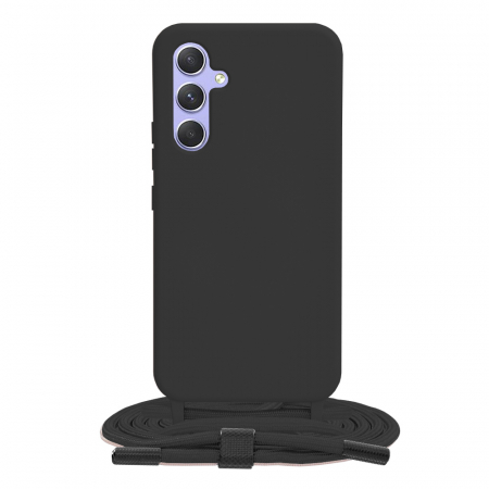 Galaxy A54 - Husa cu snur Samsung Galaxy A54, Crossbody Lanyard, Negru