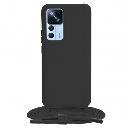 Xiaomi 12T - Husa cu snur Xiaomi 12T, Crossbody Lanyard, Negru