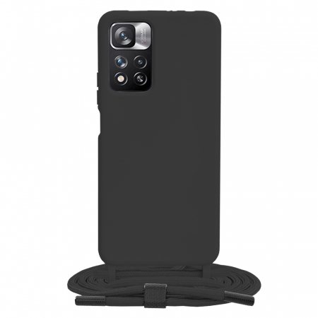 Xiaomi Redmi Note 11 Pro+ 5G - Husa cu snur Xiaomi Redmi Note 11 Pro+ 5G, Crossbody Lanyard, Negru