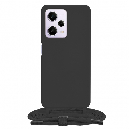 Xiaomi Redmi Note 12 Pro - Husa cu snur Xiaomi Redmi Note 12 Pro, Crossbody Lanyard, Negru