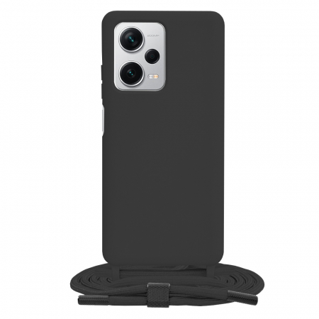 Xiaomi Redmi Note 12 Pro+ - Husa cu snur Xiaomi Redmi Note 12 Pro+, Crossbody Lanyard, Negru