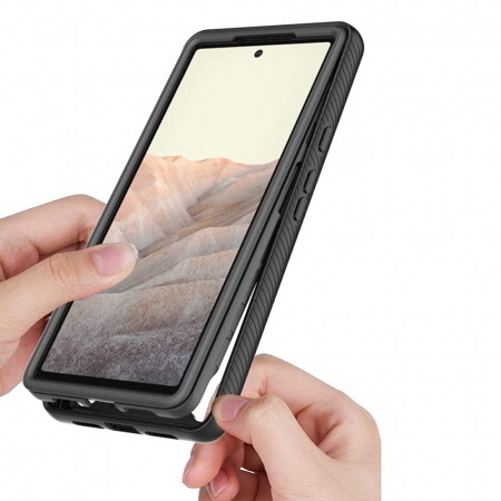 Husa Defense 360 + folie protectie pentru Google Pixel 6, Negru [2]