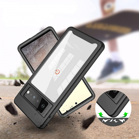 Husa Defense 360 + folie protectie pentru Google Pixel 6 Pro, Negru [3]
