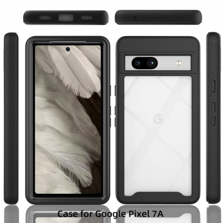 Husa Defense 360 + folie protectie pentru Google Pixel 7a, Negru [1]