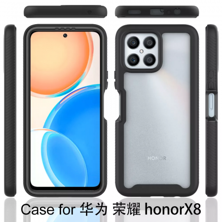 Husa Defense 360 + folie protectie pentru Honor X8, Negru [2]