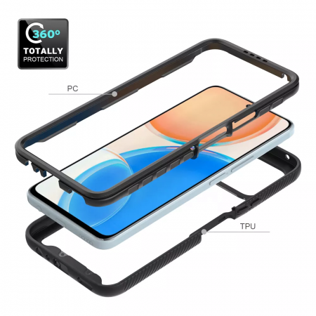 Husa Defense 360 + folie protectie pentru Honor X8, Negru [3]