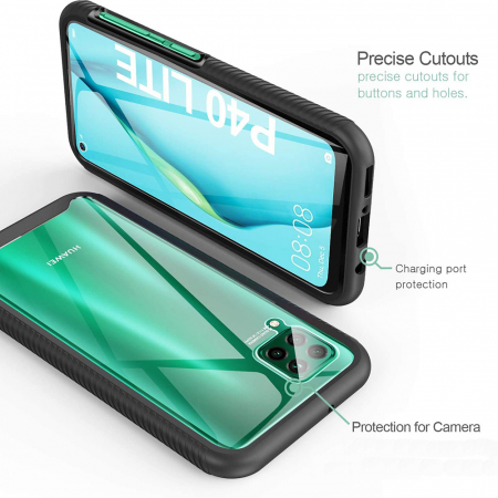 Husa Defense 360 + folie protectie pentru Huawei P40 Lite, Negru [4]