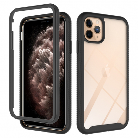 iPhone 11 Pro - Husa Defense 360 + folie protectie pentru iPhone 11 Pro, Negru