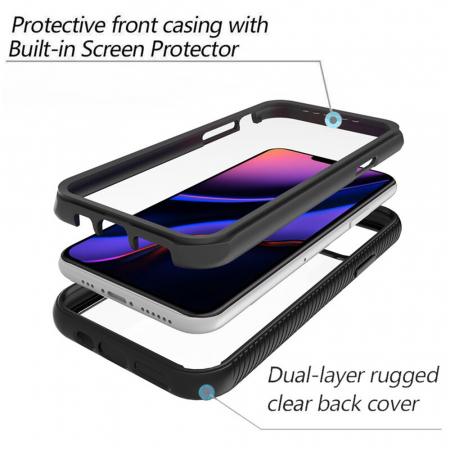 Husa Defense 360 + folie protectie pentru iPhone 14, Negru [4]