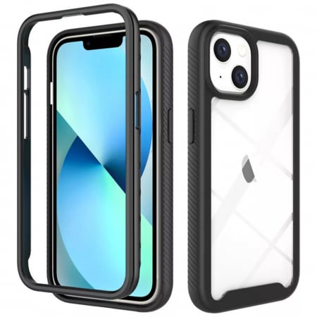 iPhone 14 Plus - Husa Defense 360 + folie protectie pentru iPhone 14 Plus, Negru