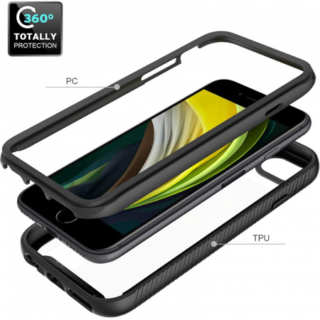 Husa Defense 360 + folie protectie pentru iPhone 6 / 7 / 8, Negru [1]