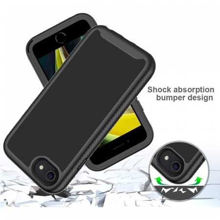 Husa Defense 360 + folie protectie pentru iPhone 6 / 7 / 8, Negru [2]