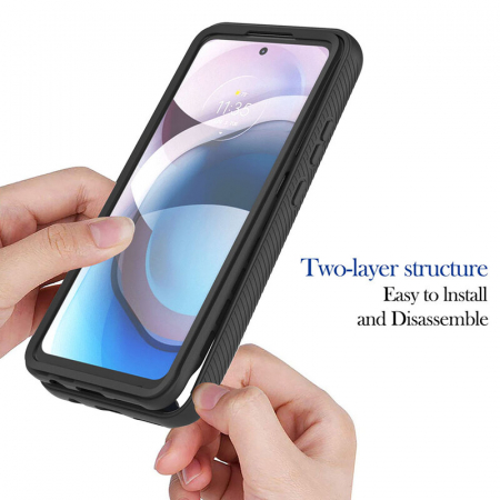 Husa Defense 360 + folie protectie pentru Motorola Edge 20 Lite, Negru [4]