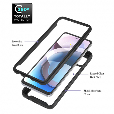 Husa Defense 360 + folie protectie pentru Motorola Edge 20 Lite, Negru [2]