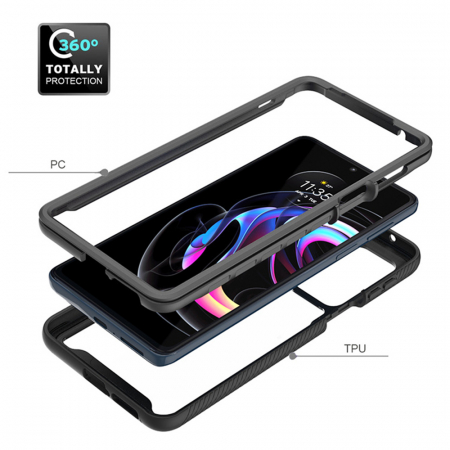 Husa Defense 360 + folie protectie pentru Motorola Edge 20 Pro, Negru [1]