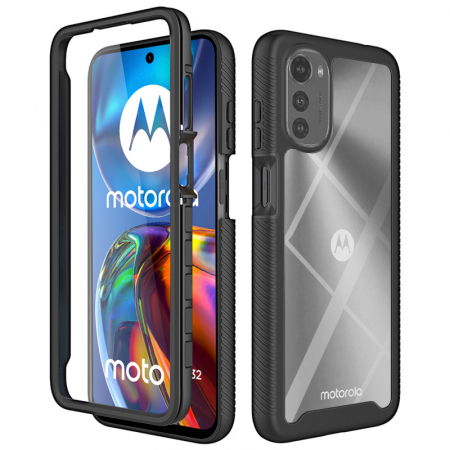 Motorola Moto E32 - Husa Defense 360 + folie protectie pentru Motorola Moto E32, Negru