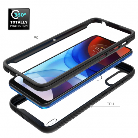 Husa Defense 360 + folie protectie pentru Motorola Moto E7 Power / E7i Power, Negru [1]