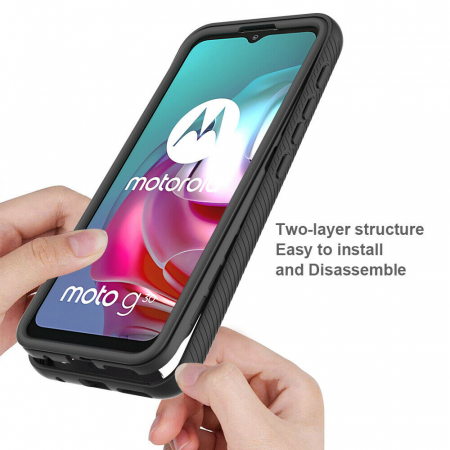 Husa Defense 360 + folie protectie pentru Motorola Moto G10 / G30, Negru [2]